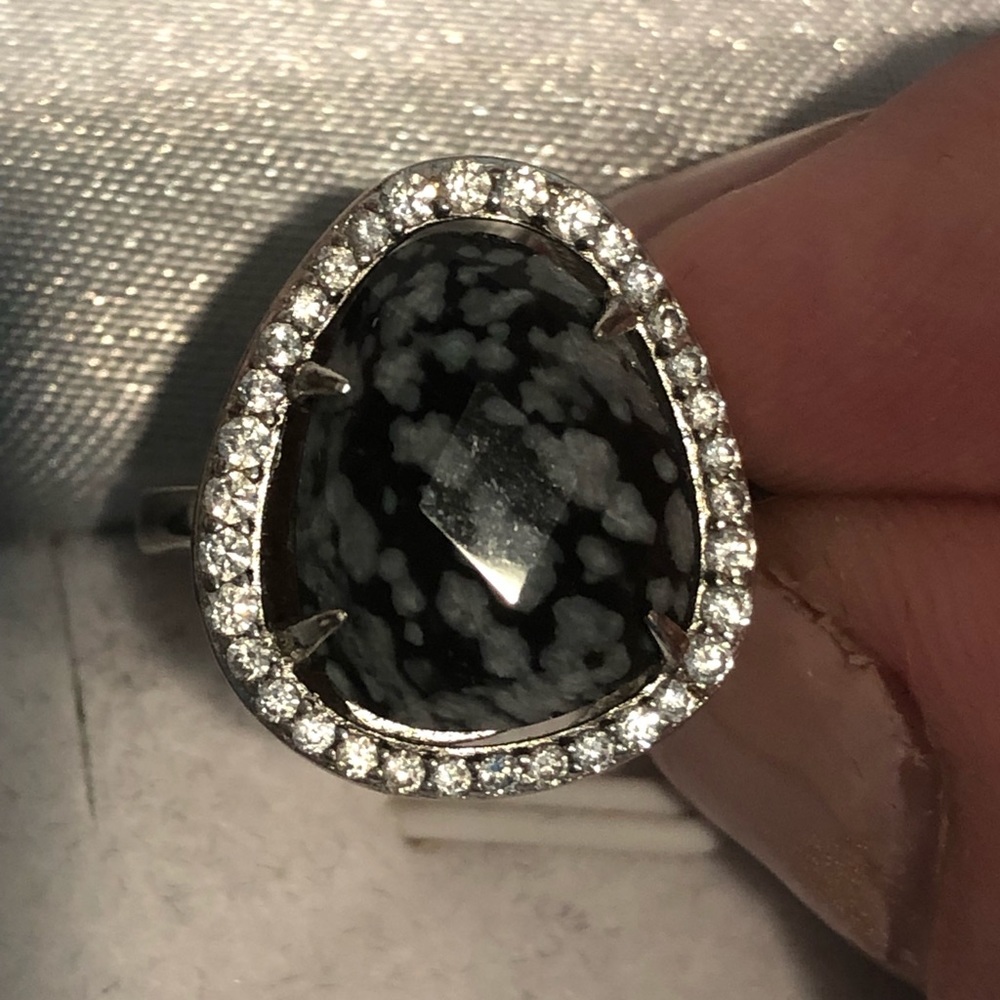 Elle Sterling Silver and Snowflake Jasper Ring Size 6